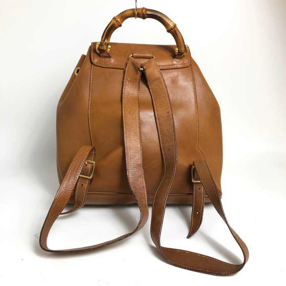 Gucci 3D004 Rucksack Bamboo Line Leather Brown - image 3