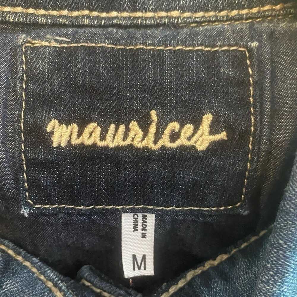 Maurices Dark Wash Short Button Up Jean Jacket Az… - image 8