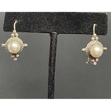 925 STERLING SILVER AND PEARL EARRINGS SKY - image 1