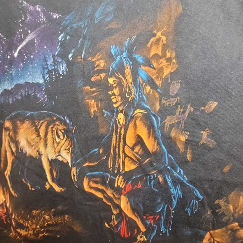 VINTAGE Habitat Brand T-shirt Native American War… - image 6