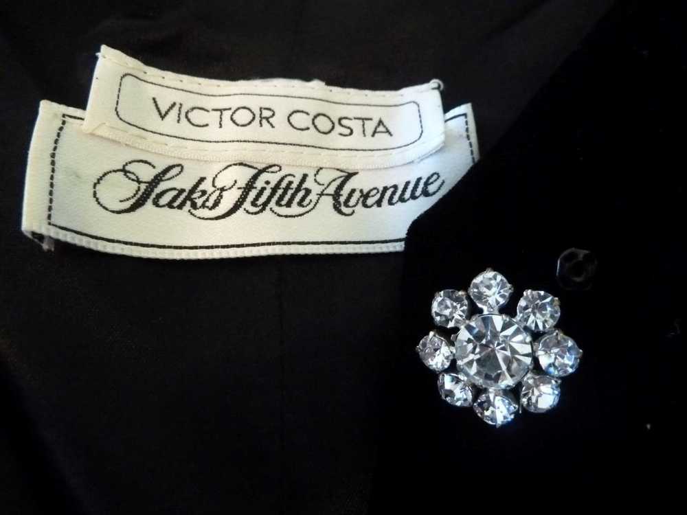 Victor Costa Saks 5th Ave Vtg 80s Black Velvet Pu… - image 5