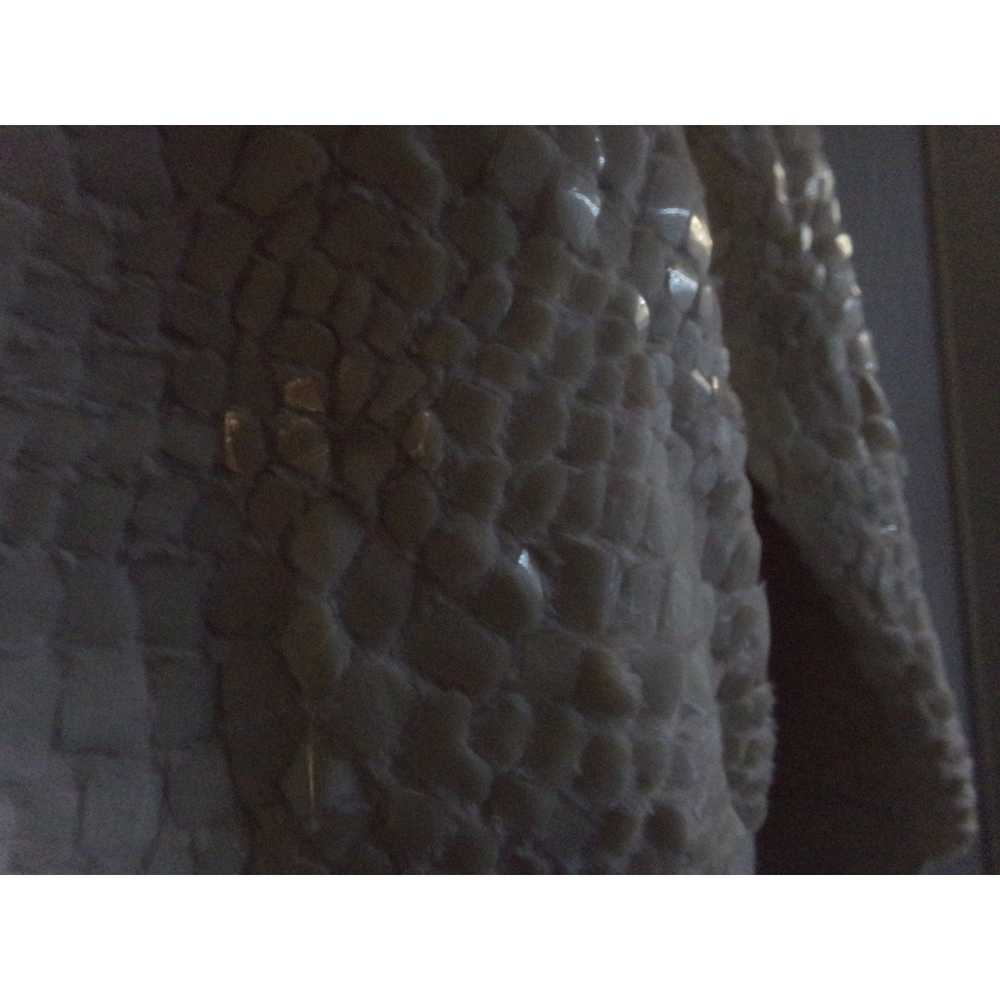 Ann Taylor glam ivory knit top S EUC Pearly tiles… - image 3