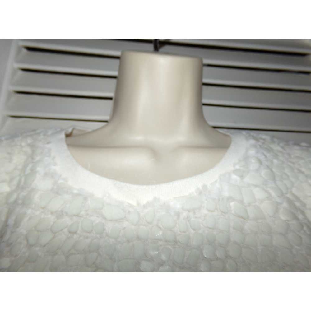 Ann Taylor glam ivory knit top S EUC Pearly tiles… - image 4