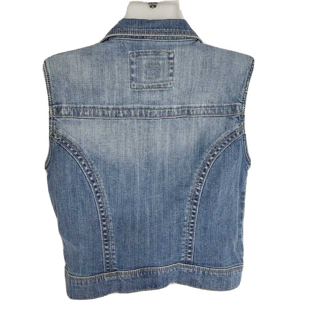 LC Lauren Conrad Womens Denim Vest Sz Small Sleev… - image 2