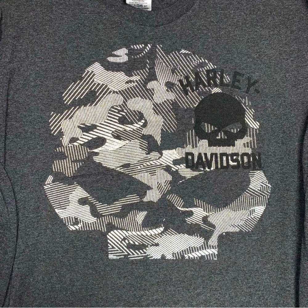 Harley Davidson Motorcycle Skull Men XL Shirt Gra… - image 2