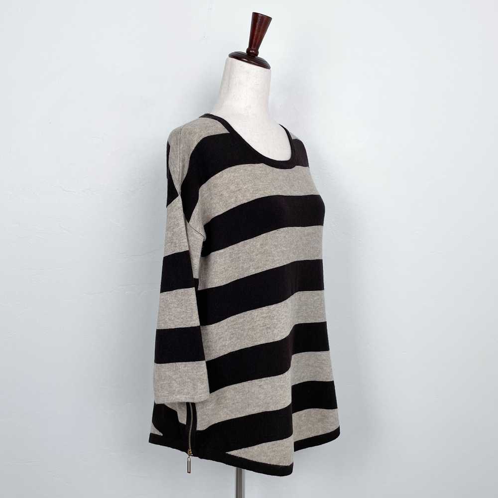 Sioni Studio Angora Cashmere Blend Brown Striped … - image 2