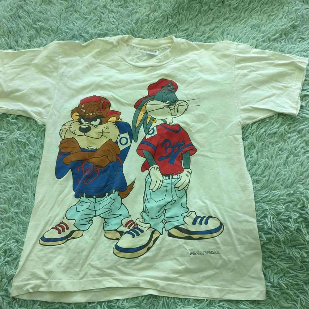 Vintage 1992 single stitch Bugs Bunny and Taz T-S… - image 1
