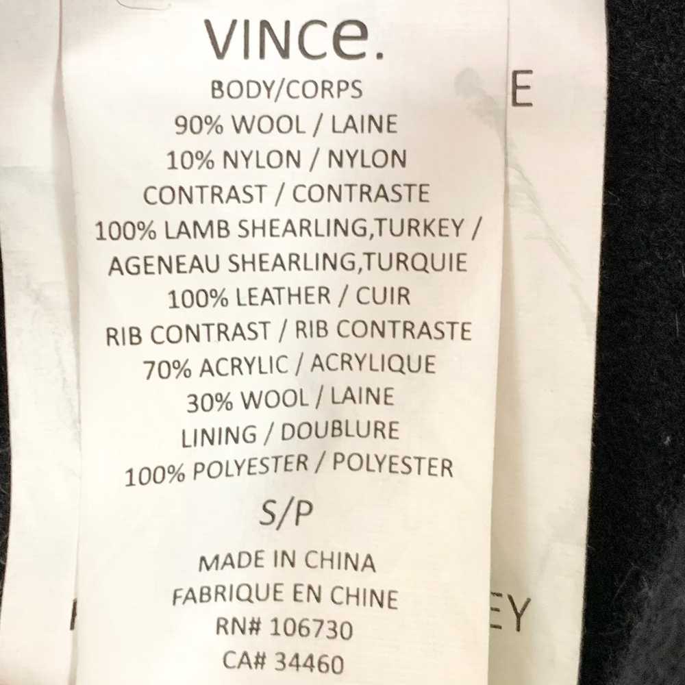 Vince Womens Lamb Shearling Suede Moto Jacket Bla… - image 5