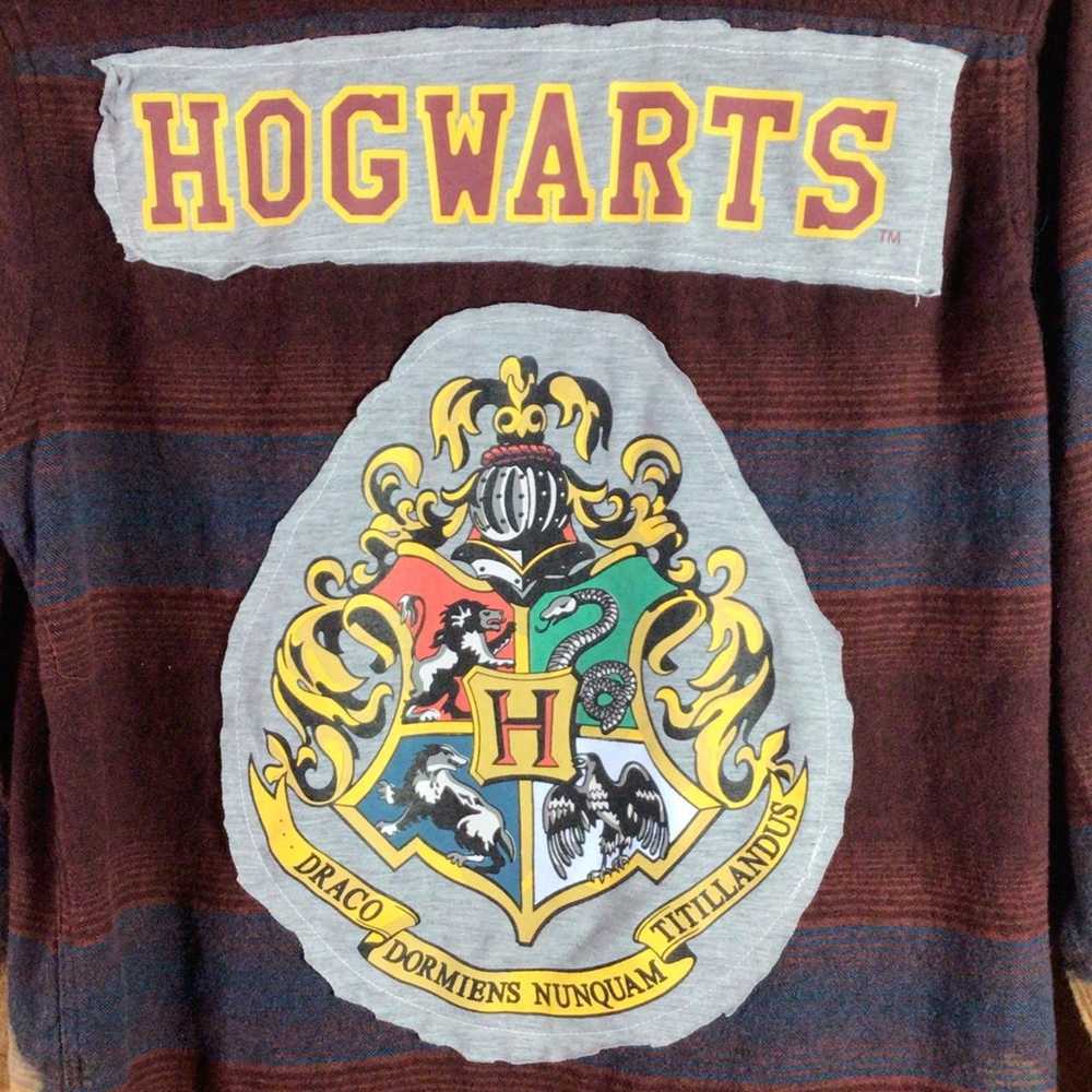 Upcycled Harry Potter Hogwarts flannel bleached r… - image 2