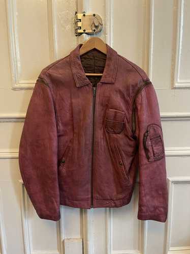 Leather Jacket × Vintage Vintage French Pink Leath