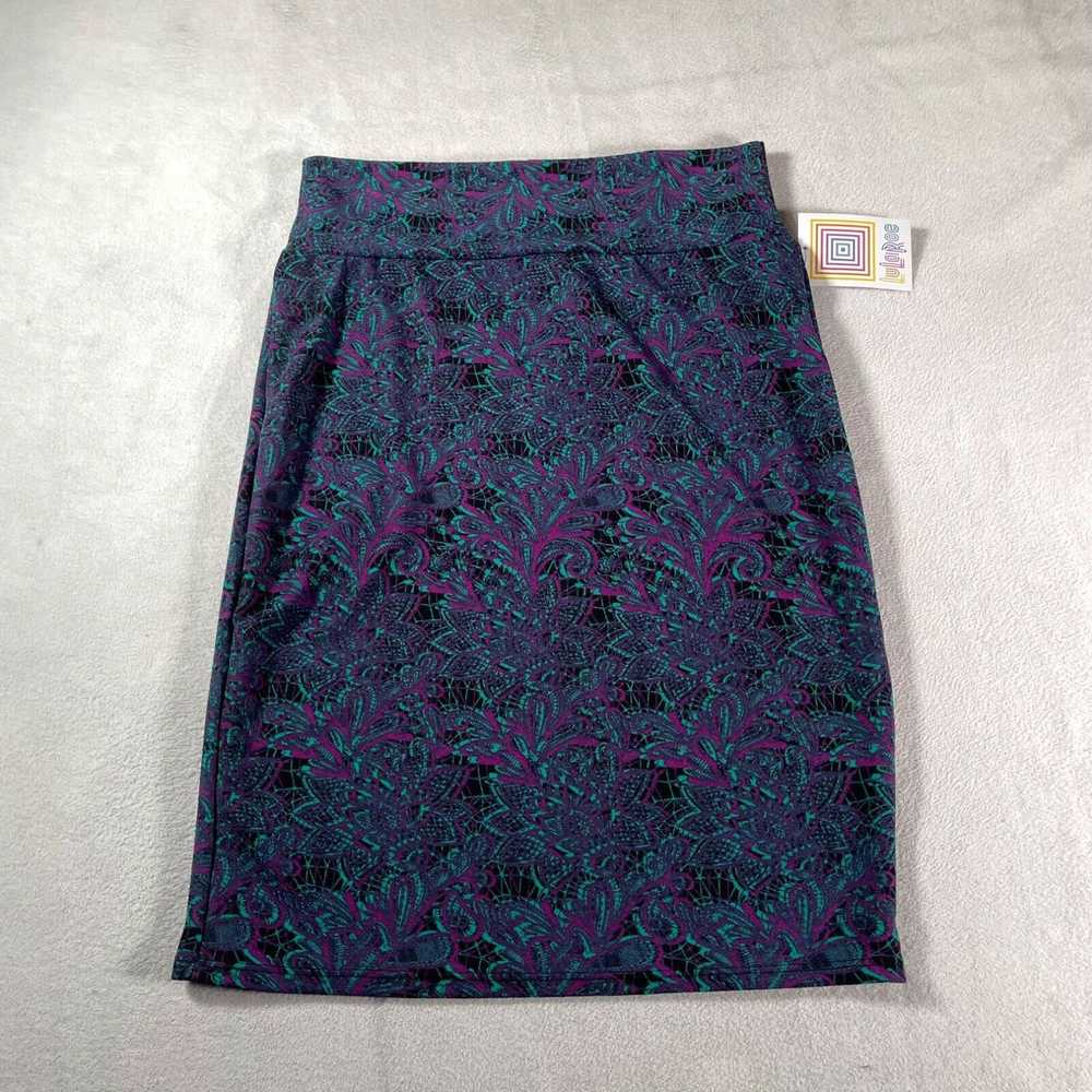 Vintage LuLaRoe Skirt Womens Medium Blue Floral C… - image 1