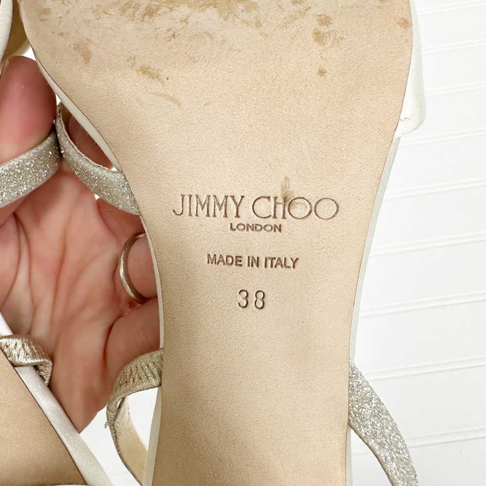 Jimmy Choo Plum Satin Glitter Accents Slingback S… - image 8