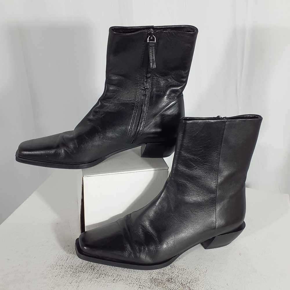 Massimo Dutti Leather Square-Toe Flat Ankle Boots… - image 2