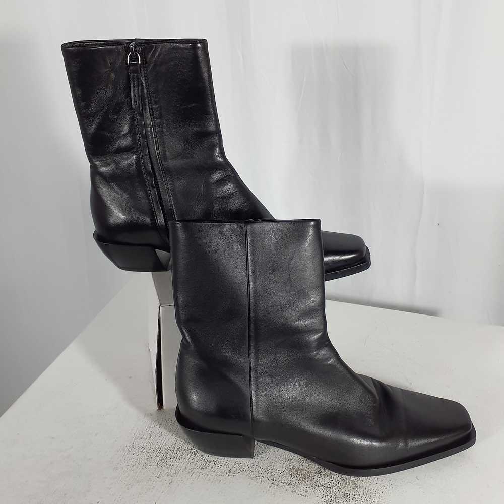 Massimo Dutti Leather Square-Toe Flat Ankle Boots… - image 3