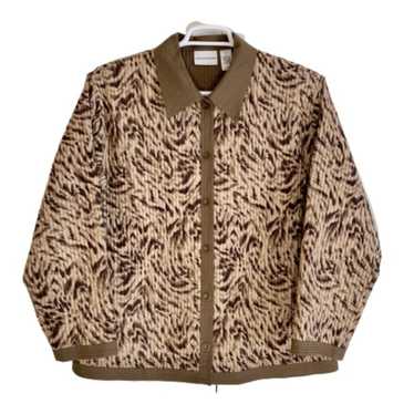 Alfred Dunner Jacket Cotton Brown Tan Quilted But… - image 1