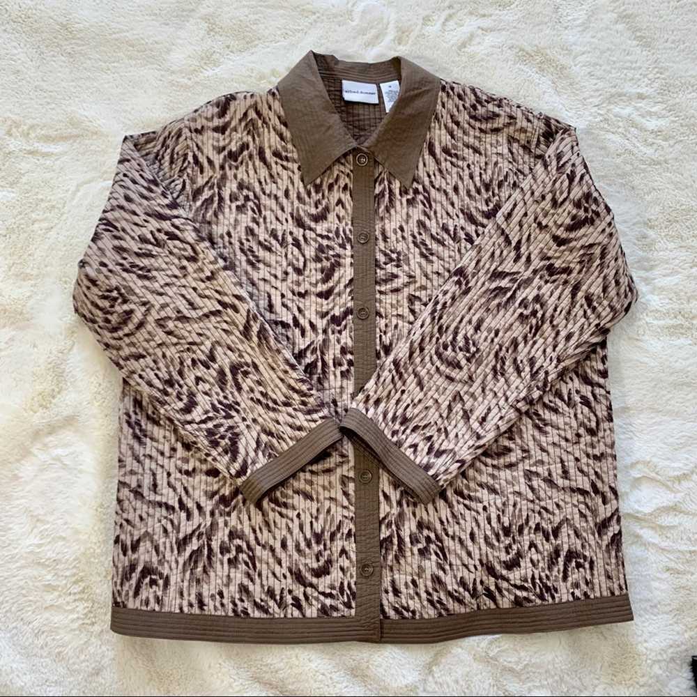 Alfred Dunner Jacket Cotton Brown Tan Quilted But… - image 8