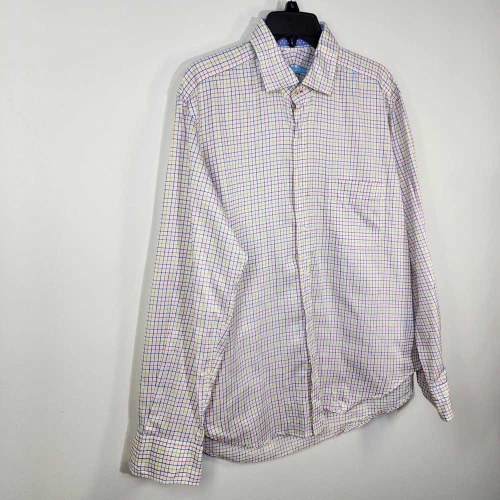 J McLaughlin Mens Shirt Medium White Check Long S… - image 4
