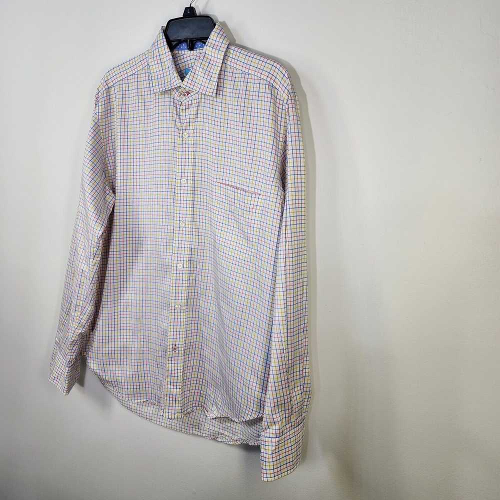 J McLaughlin Mens Shirt Medium White Check Long S… - image 5