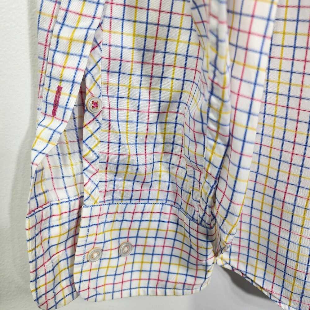 J McLaughlin Mens Shirt Medium White Check Long S… - image 7