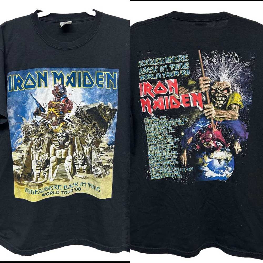 Iron Maiden Somewhere Back in Time 2008 t shirt L - image 1