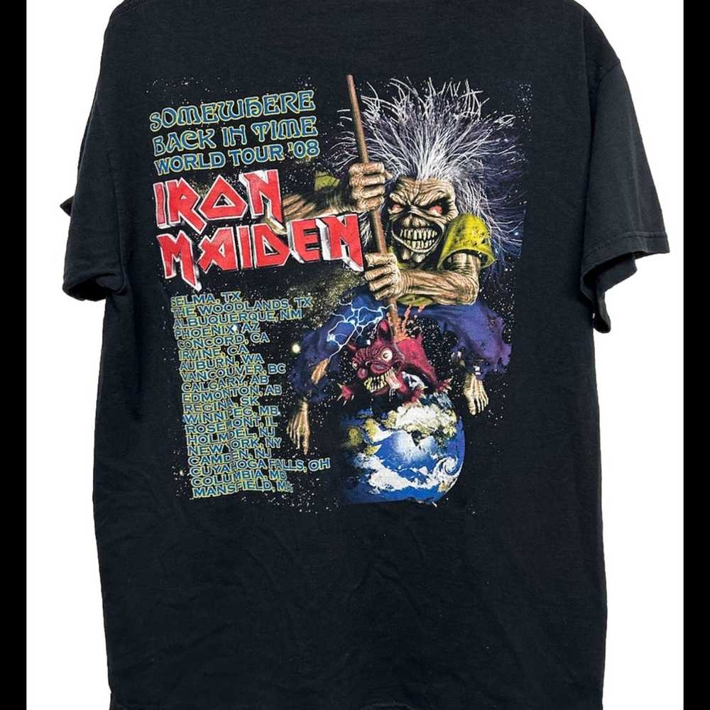 Iron Maiden Somewhere Back in Time 2008 t shirt L - image 3