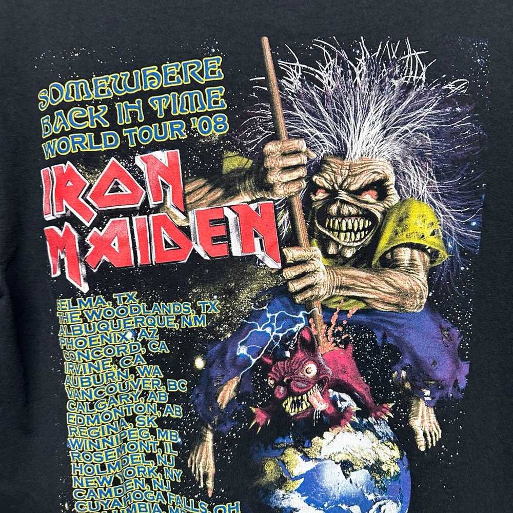 Iron Maiden Somewhere Back in Time 2008 t shirt L - image 4