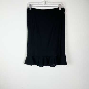 Rebecca Taylor Black Ruffle Hem Skirt Size 4 - image 1