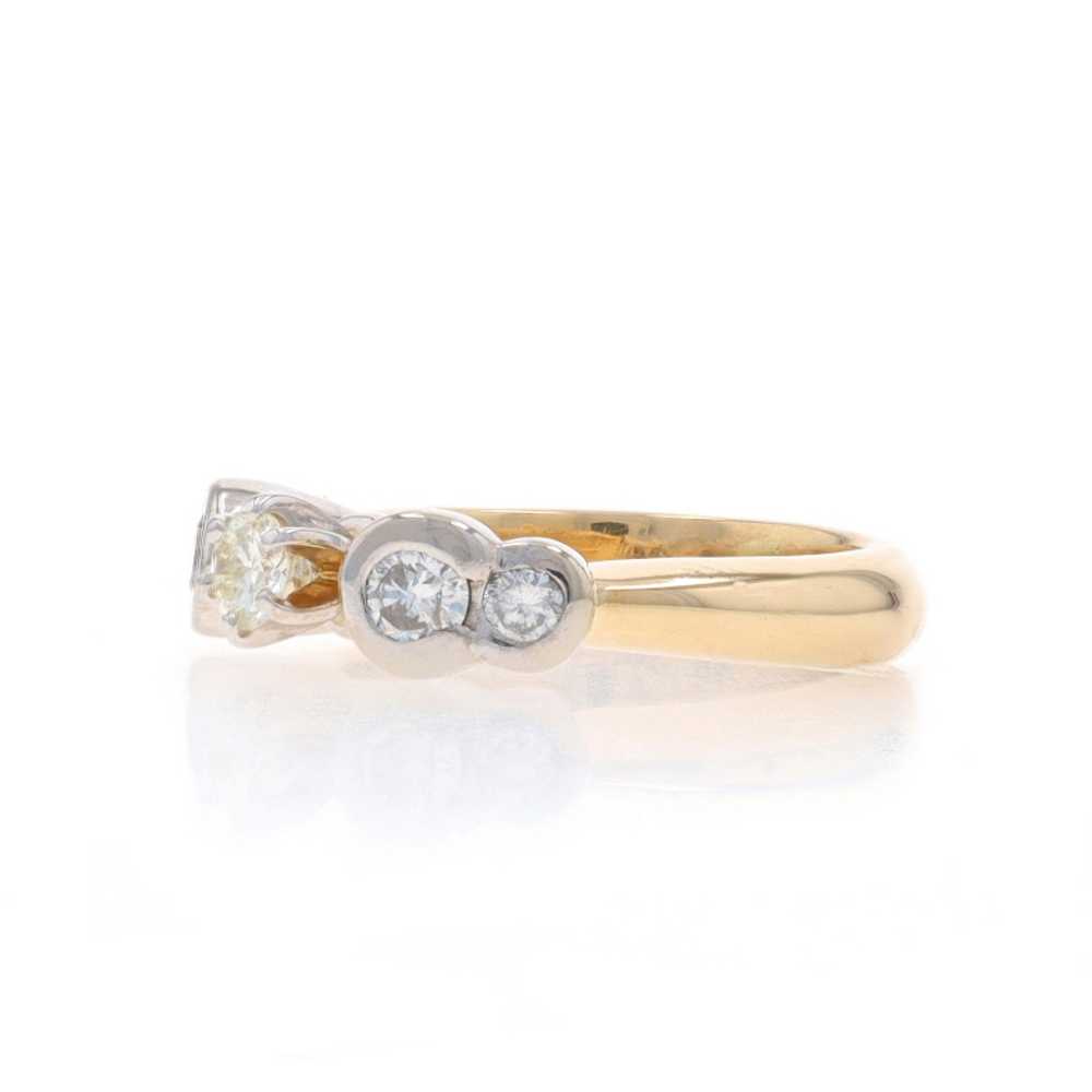 Yellow Gold Diamond Engagement Ring - 14k Round B… - image 3
