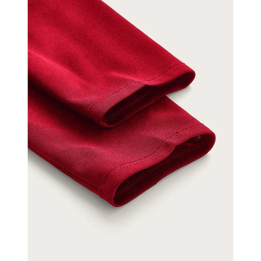 Plus Size Asymmetrical Neck Peplum Red Dress - (0… - image 5