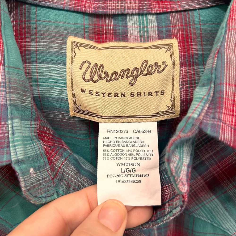 Wrangler Western Pearl Snap Plaid Shirt Mens Large - image 4