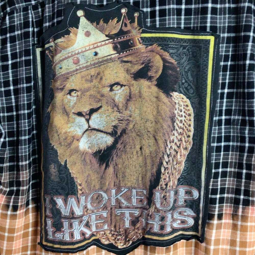 Upcycled Woke Beast KING LOIN flannel distressed … - image 2