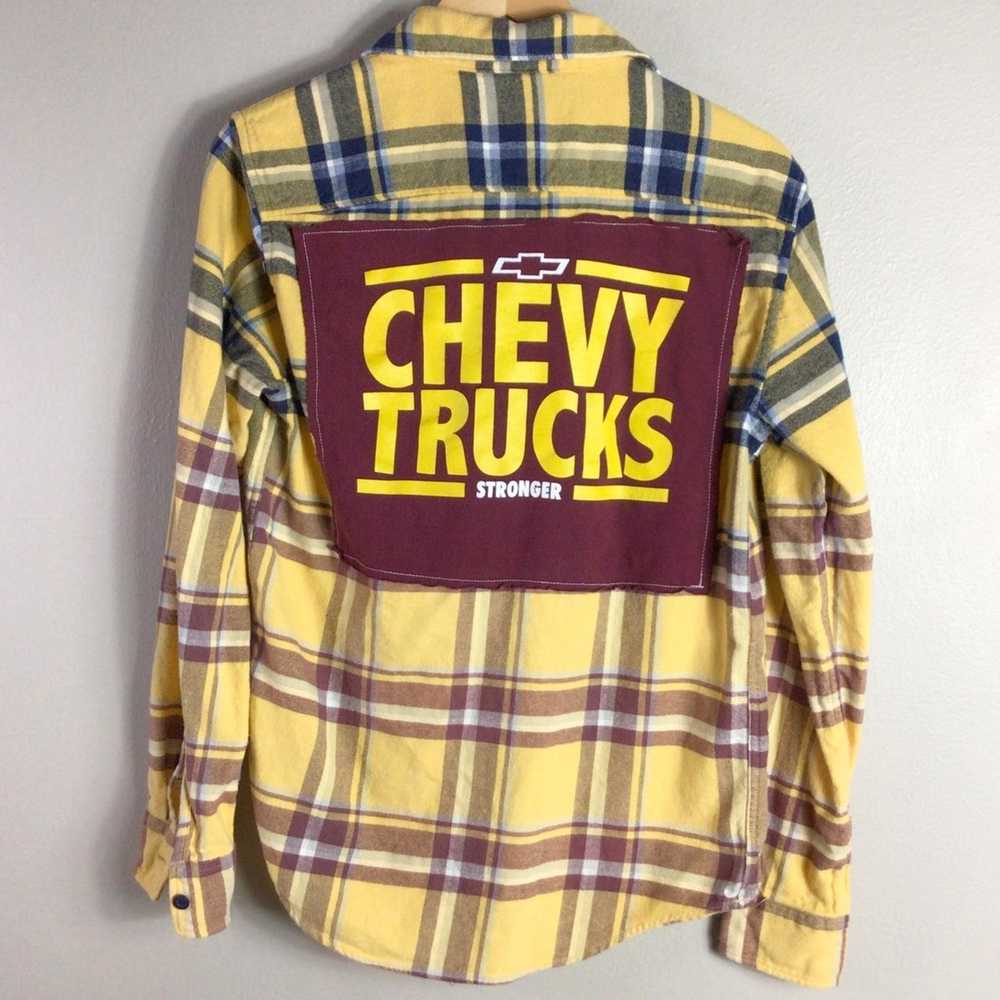 Upcycled Chevrolet Chevy Truck flannel ombre blea… - image 1