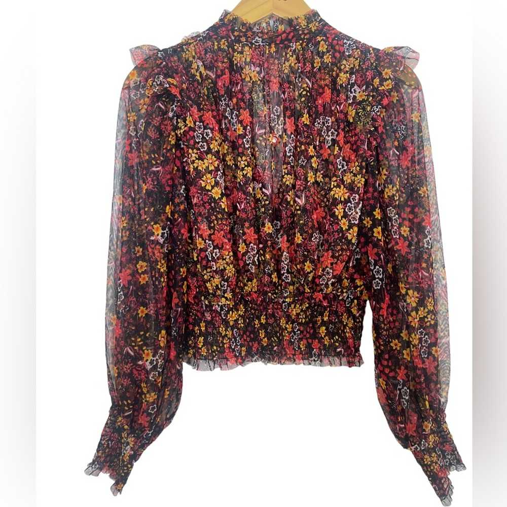 Free People Top Twyla Boho Sheer Printed Floral B… - image 4