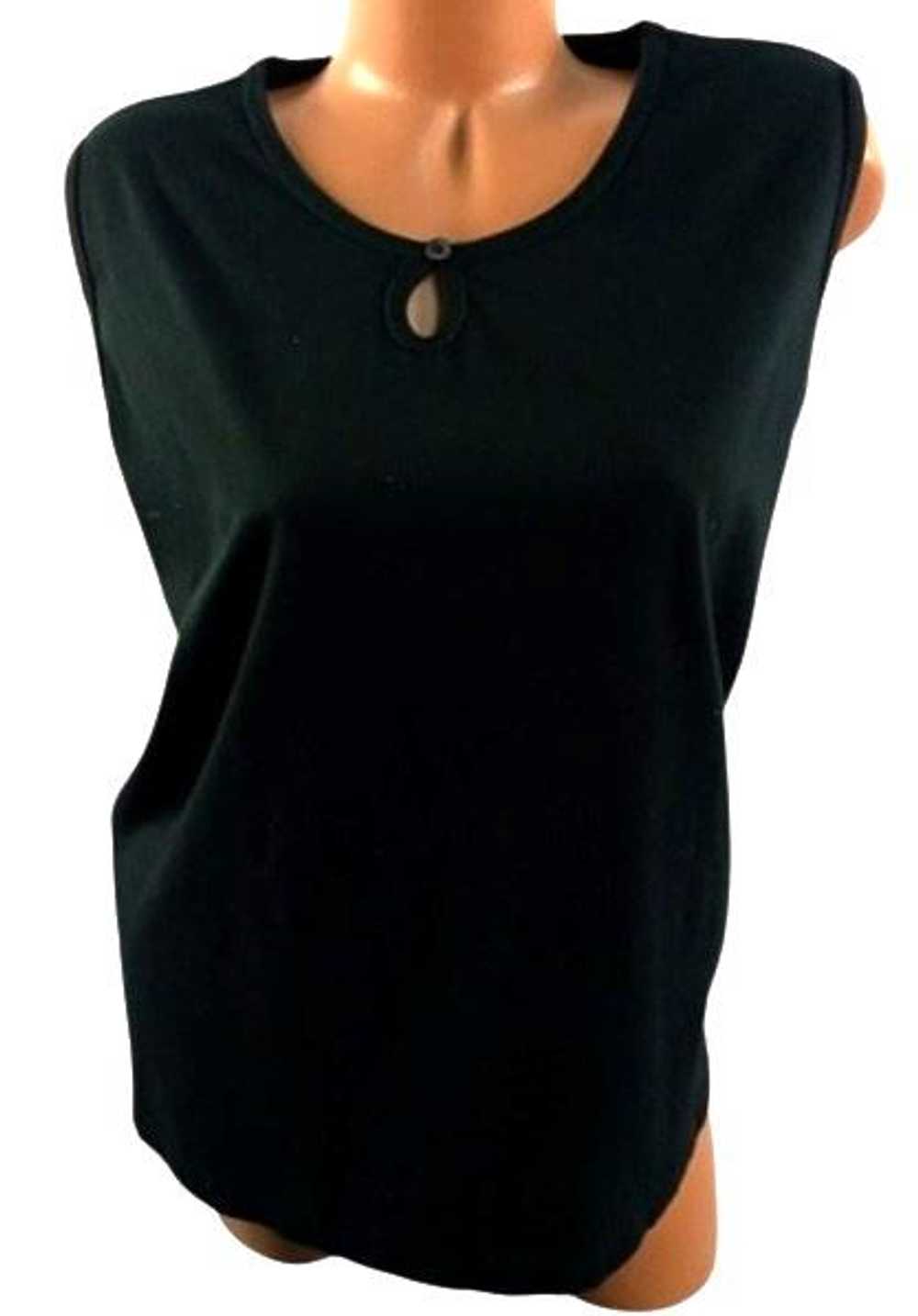 Basic editions black scoop neck women's sleeveles… - image 1