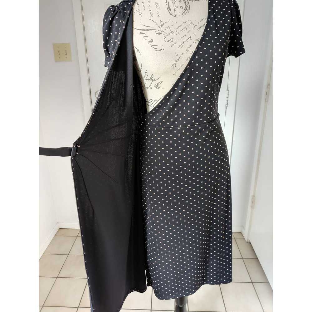 Loft Black Polka Dot Wrap Dress Short Sleeve Cock… - image 10