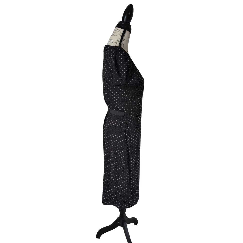 Loft Black Polka Dot Wrap Dress Short Sleeve Cock… - image 3