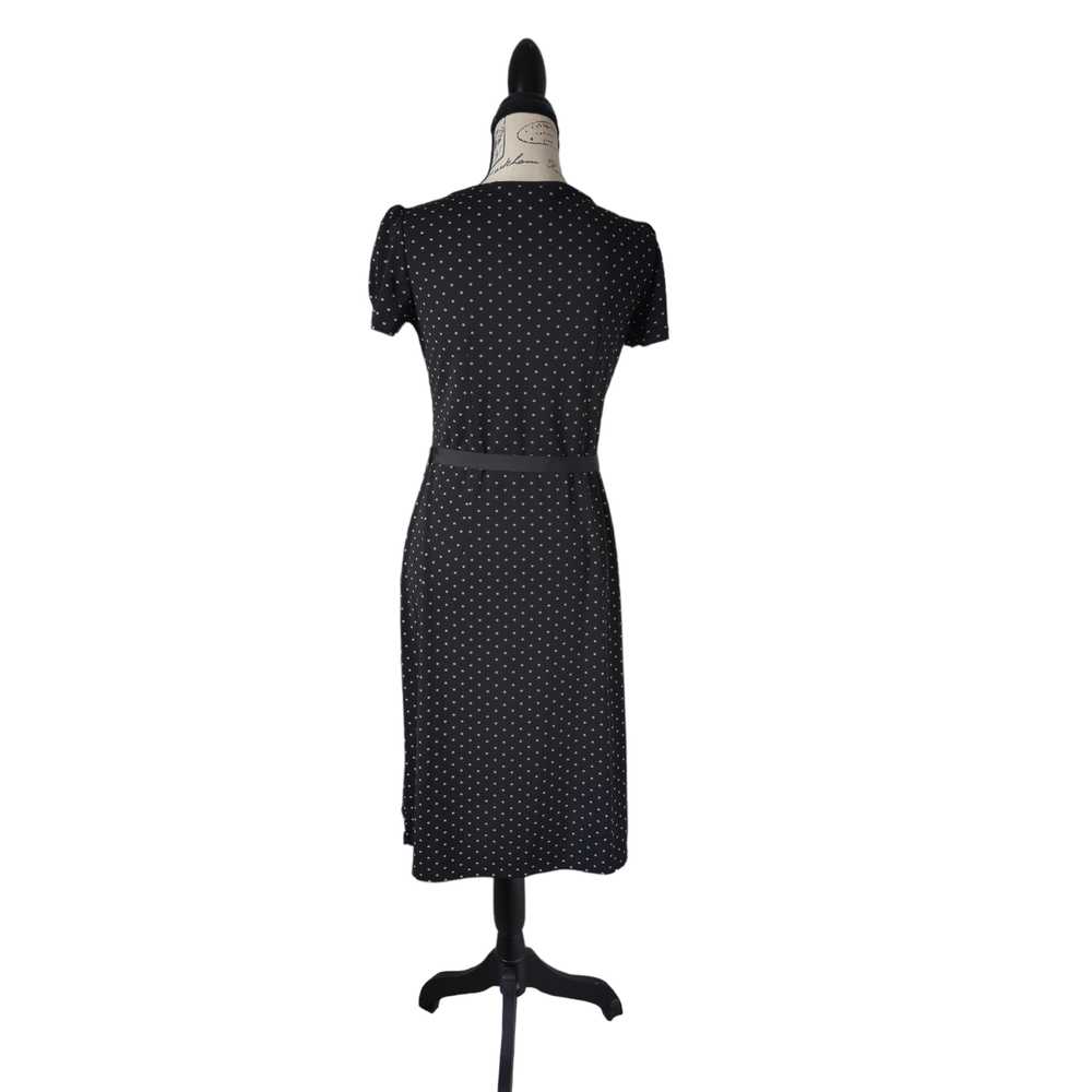 Loft Black Polka Dot Wrap Dress Short Sleeve Cock… - image 4