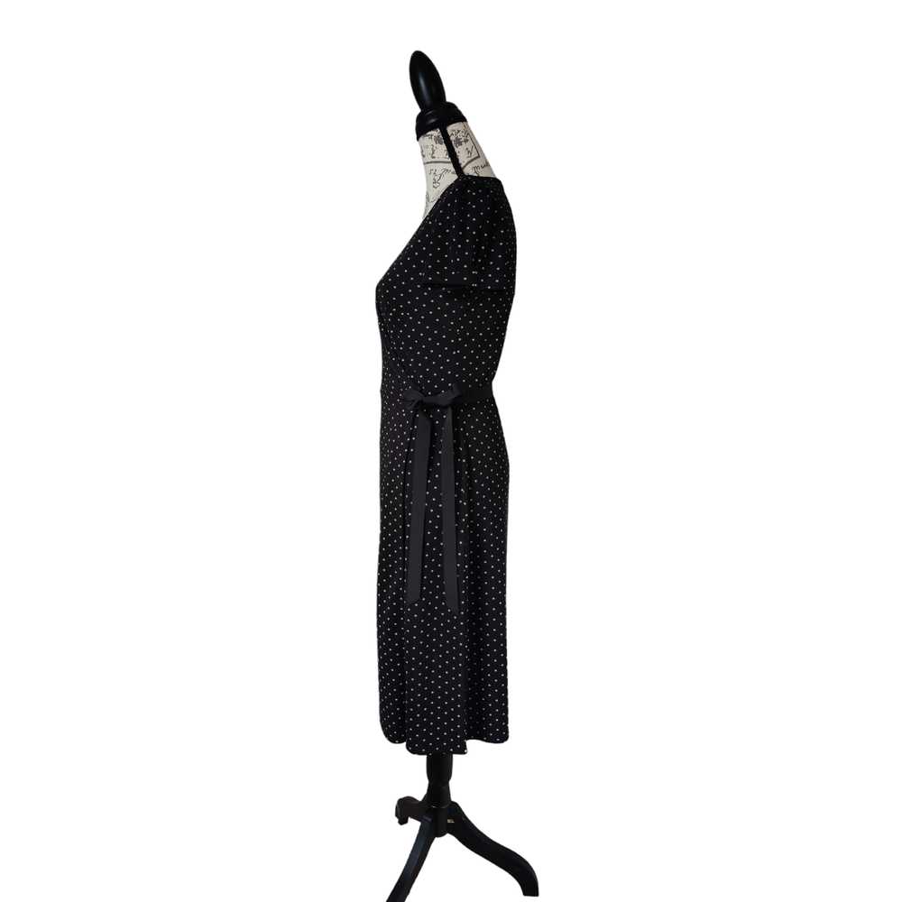 Loft Black Polka Dot Wrap Dress Short Sleeve Cock… - image 5
