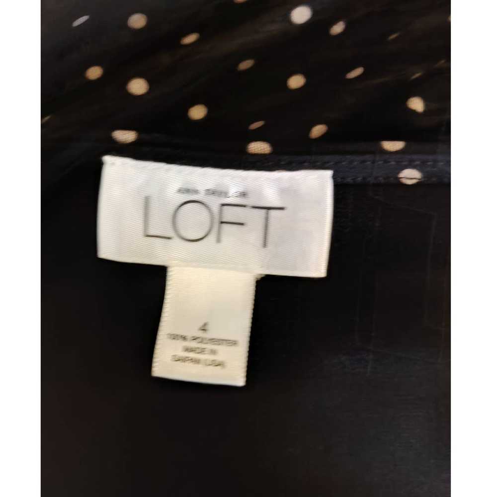 Loft Black Polka Dot Wrap Dress Short Sleeve Cock… - image 8