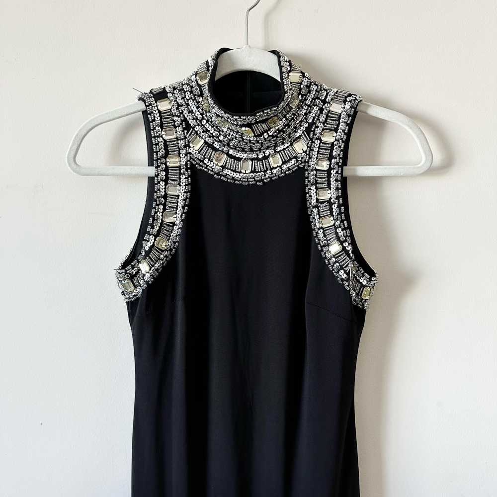 Aqua Dresses Beaded Mock Neck Sleeveless Gown - image 7