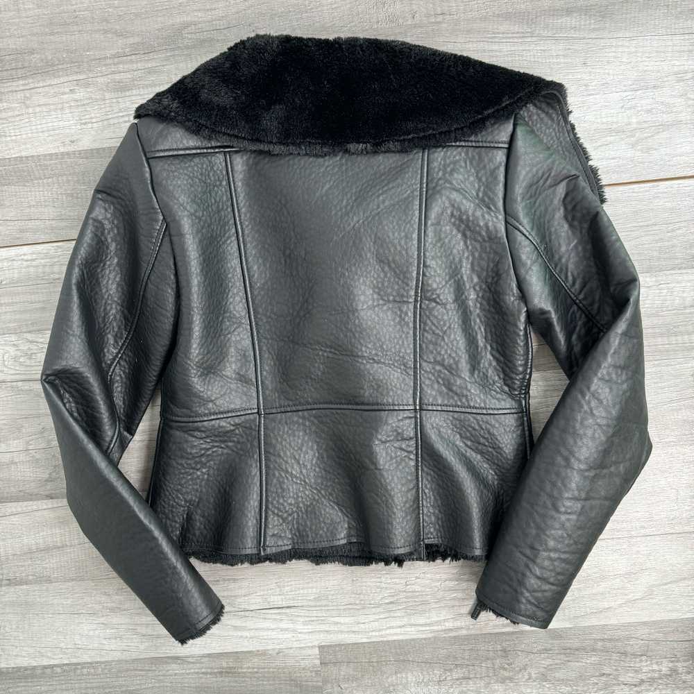 bebe Vegan Leather Faux Shearling Moto Jacket Siz… - image 5