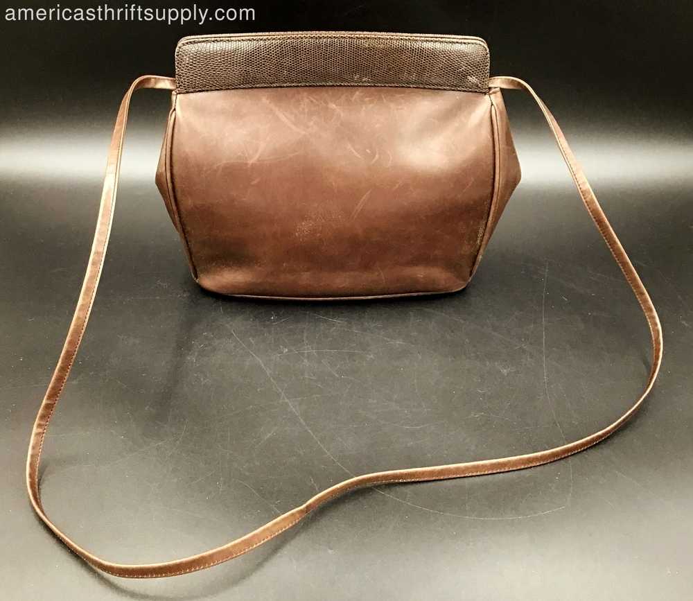Vintage Salvatore Ferragamo Brown Leather Crossbo… - image 1