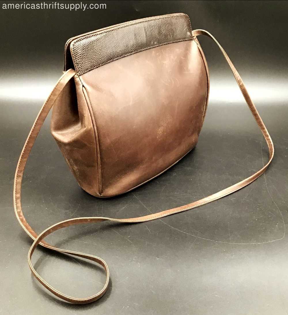 Vintage Salvatore Ferragamo Brown Leather Crossbo… - image 3