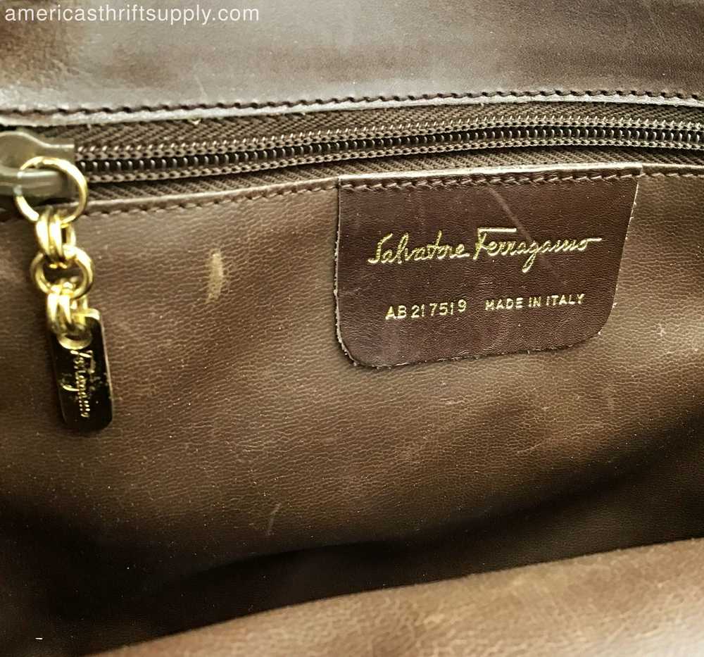 Vintage Salvatore Ferragamo Brown Leather Crossbo… - image 9