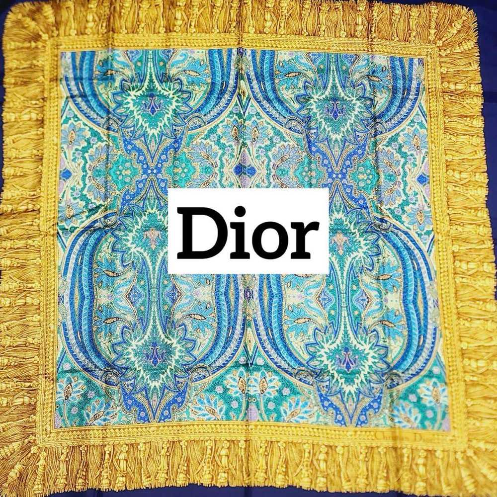 Authentic Christian Dior Navy Paisley Pattern Sca… - image 10