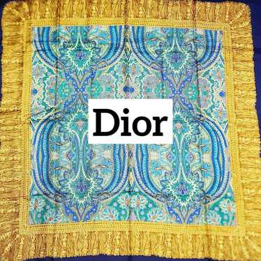 Authentic Christian Dior Navy Paisley Pattern Sca… - image 1