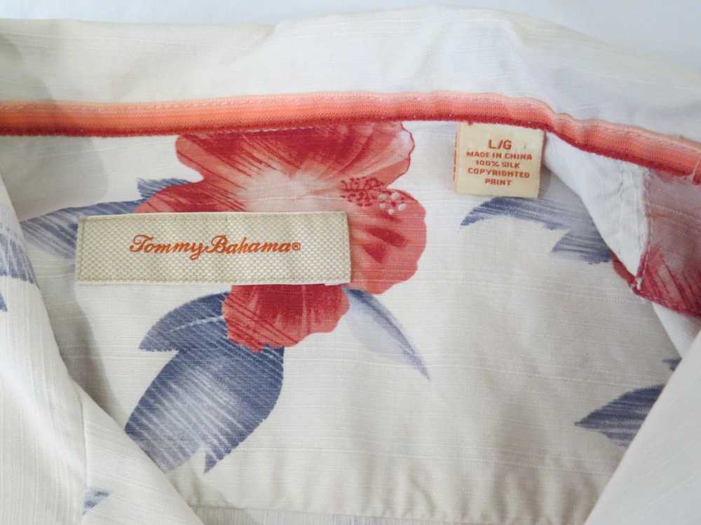 Tommy Bahama Ivory Hawaiian SILK Shirt LARGE 50" … - image 4