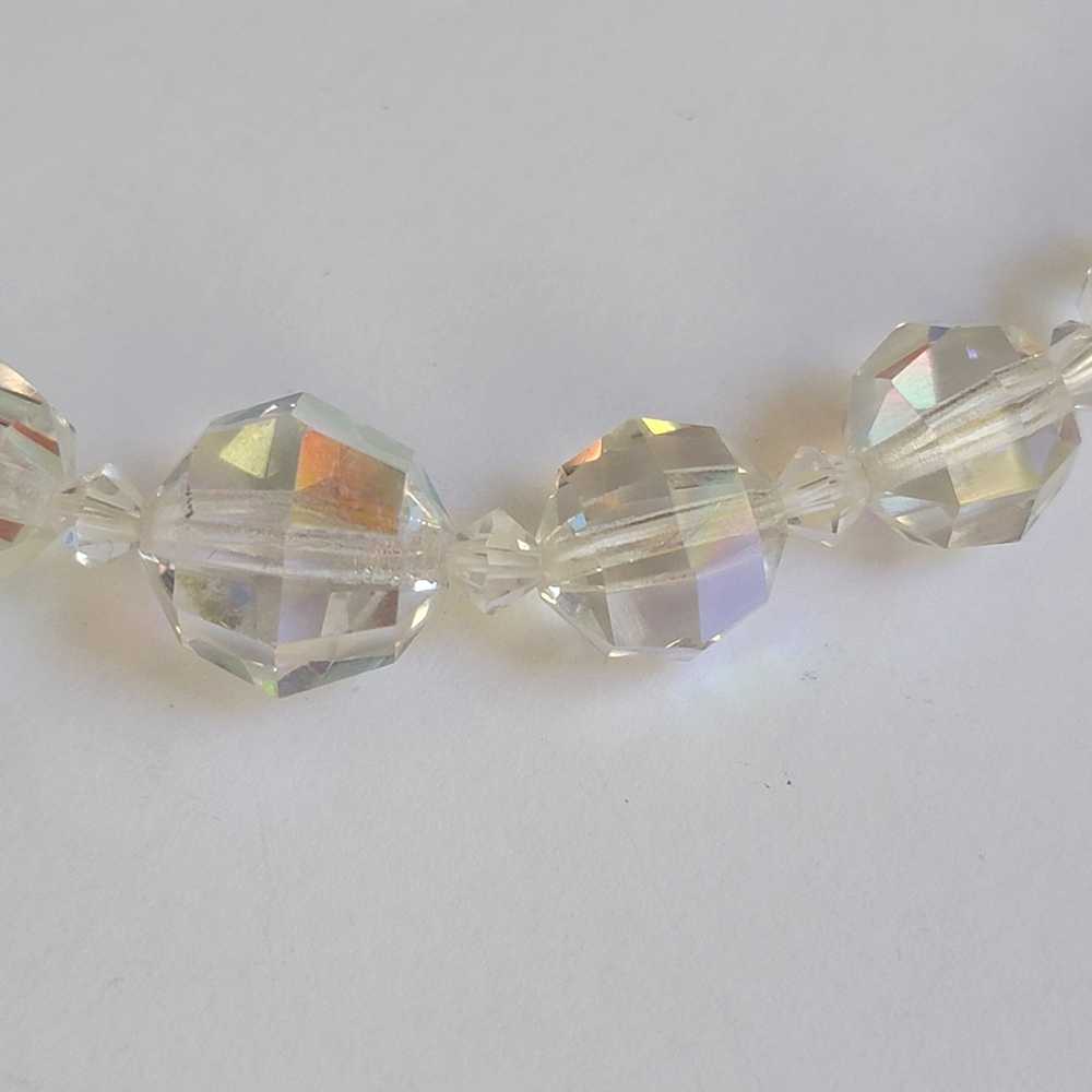 Art Deco Style Vintage Crystal Necklace with Gold… - image 5