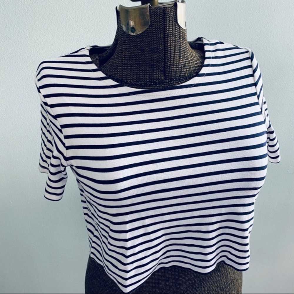 Jack Henry black and white striped crop top - image 3