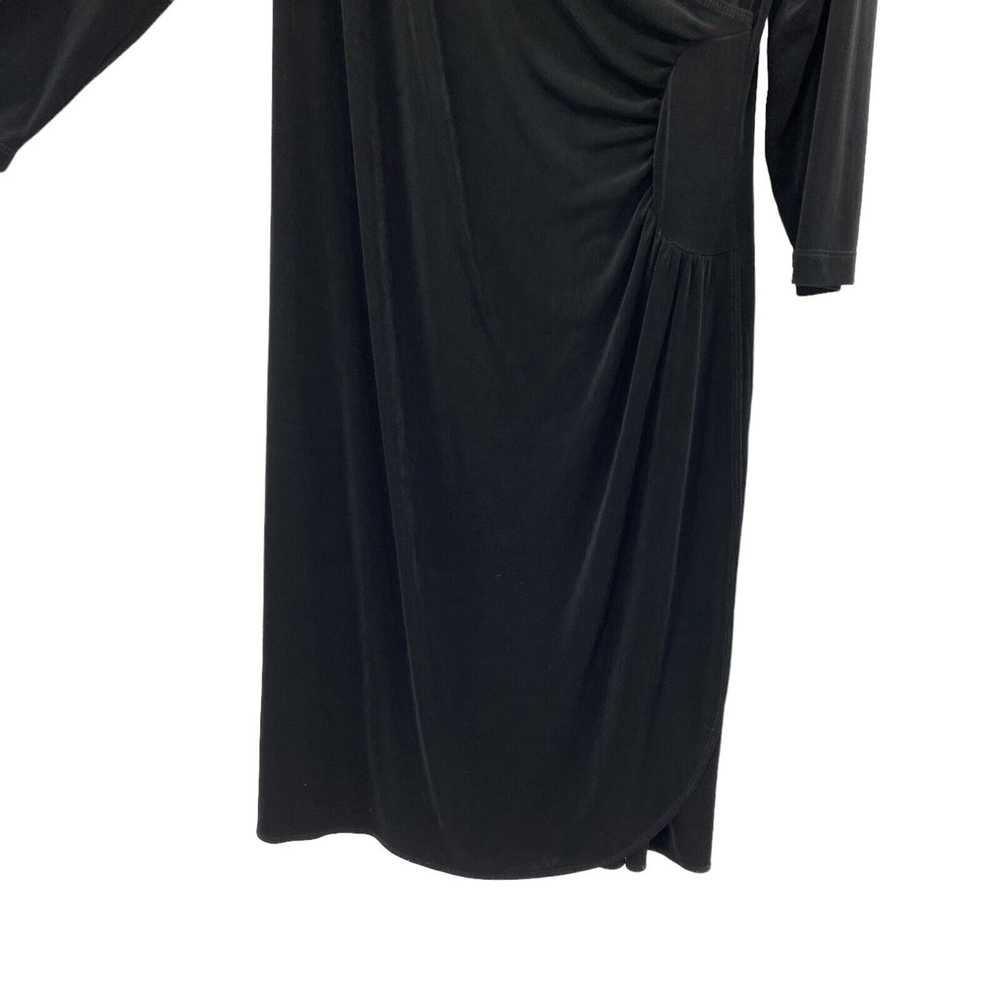 Chicos Travelers 2 Faux Wrap Dress Size Large Bla… - image 3